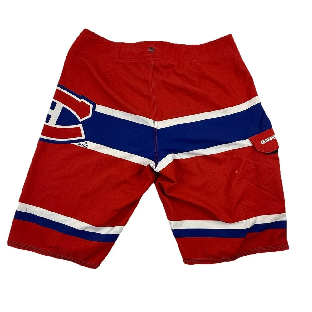Quiksilver NHL Montreal Canadians Swim Trunks Board Shorts Size 34 11